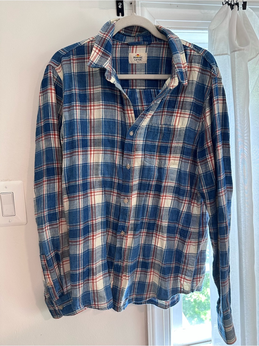 Marine Layer blue flannel button down